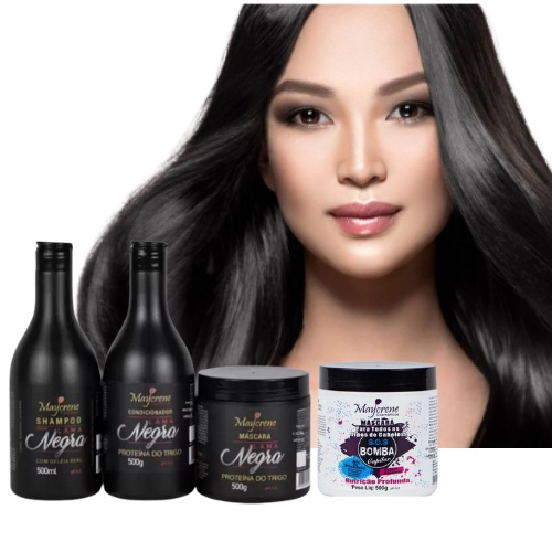 Matizador Lama Negra Maycrene e Máscara Bomba Crescimento de Cabelo Kit completo a Pronta Entrega em Oferta na Shopee