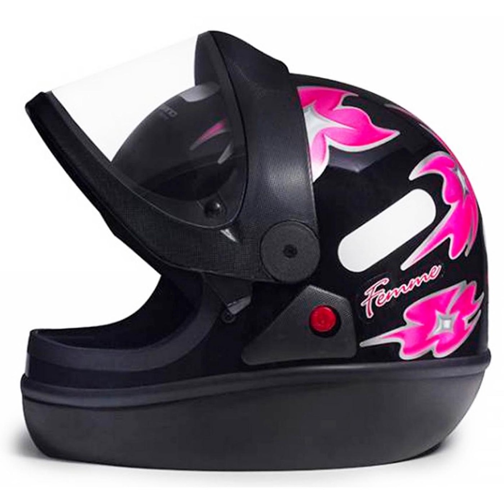 Capacete Taurus San Marino Femme Preto Com Rosa Capacete