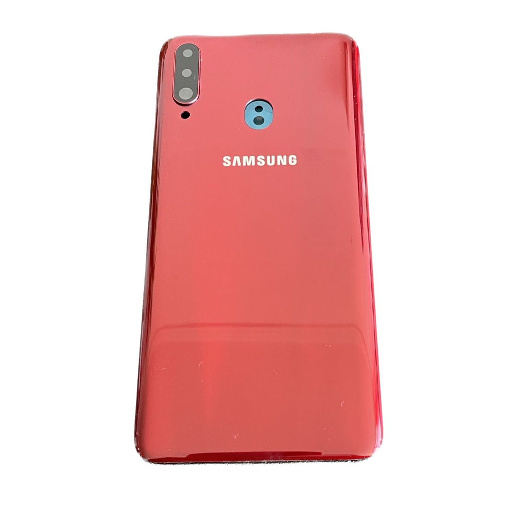 Tampa Vermelha de Plástico Galaxy A20s Com Lente