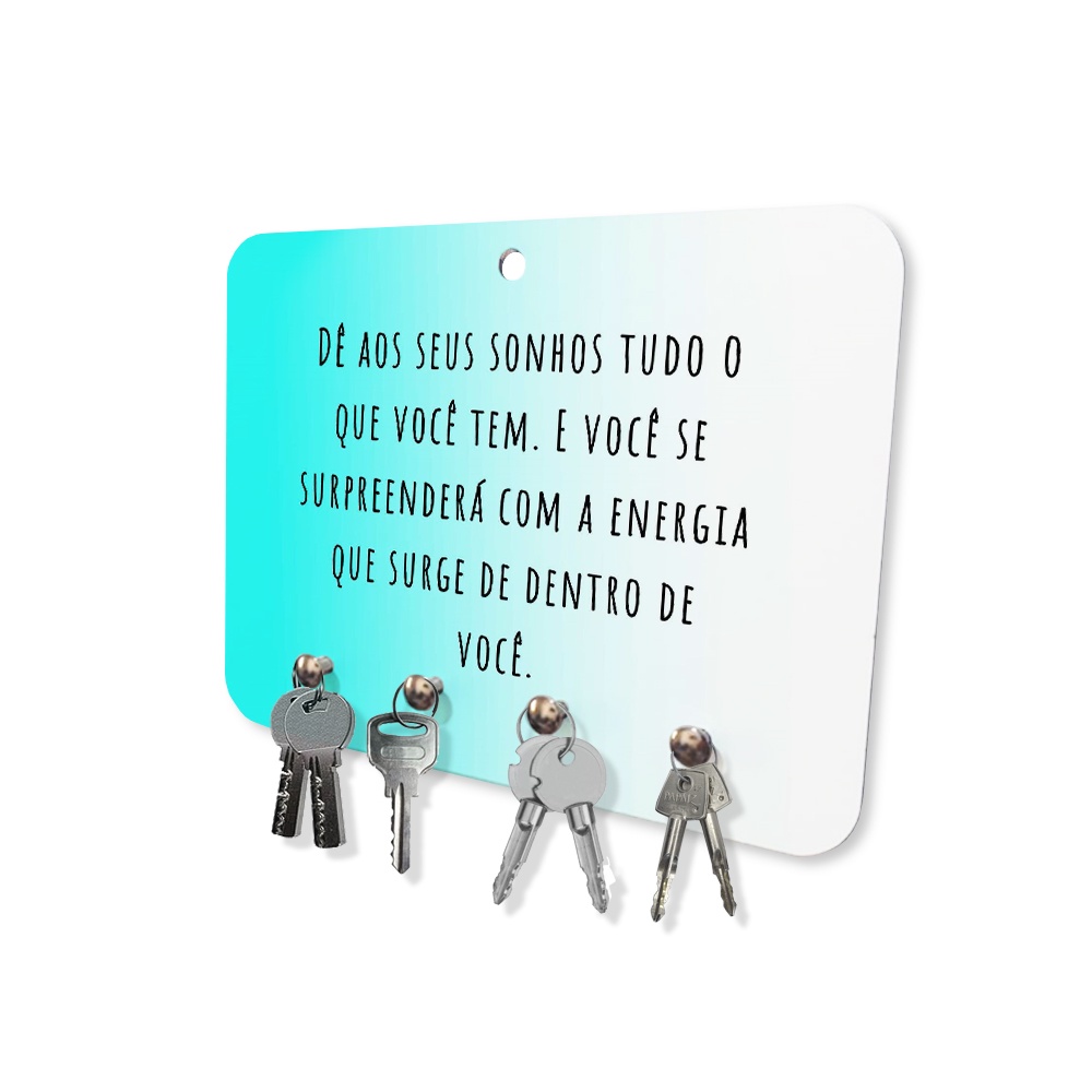 Porta Chaves MDF 4 Pinos Frases Empreendedor Sucesso 5