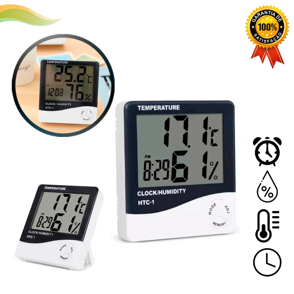 Termômetro Digital E Higrômetro Para Medição De Umidade Do Ar Profissional Graus Celsius