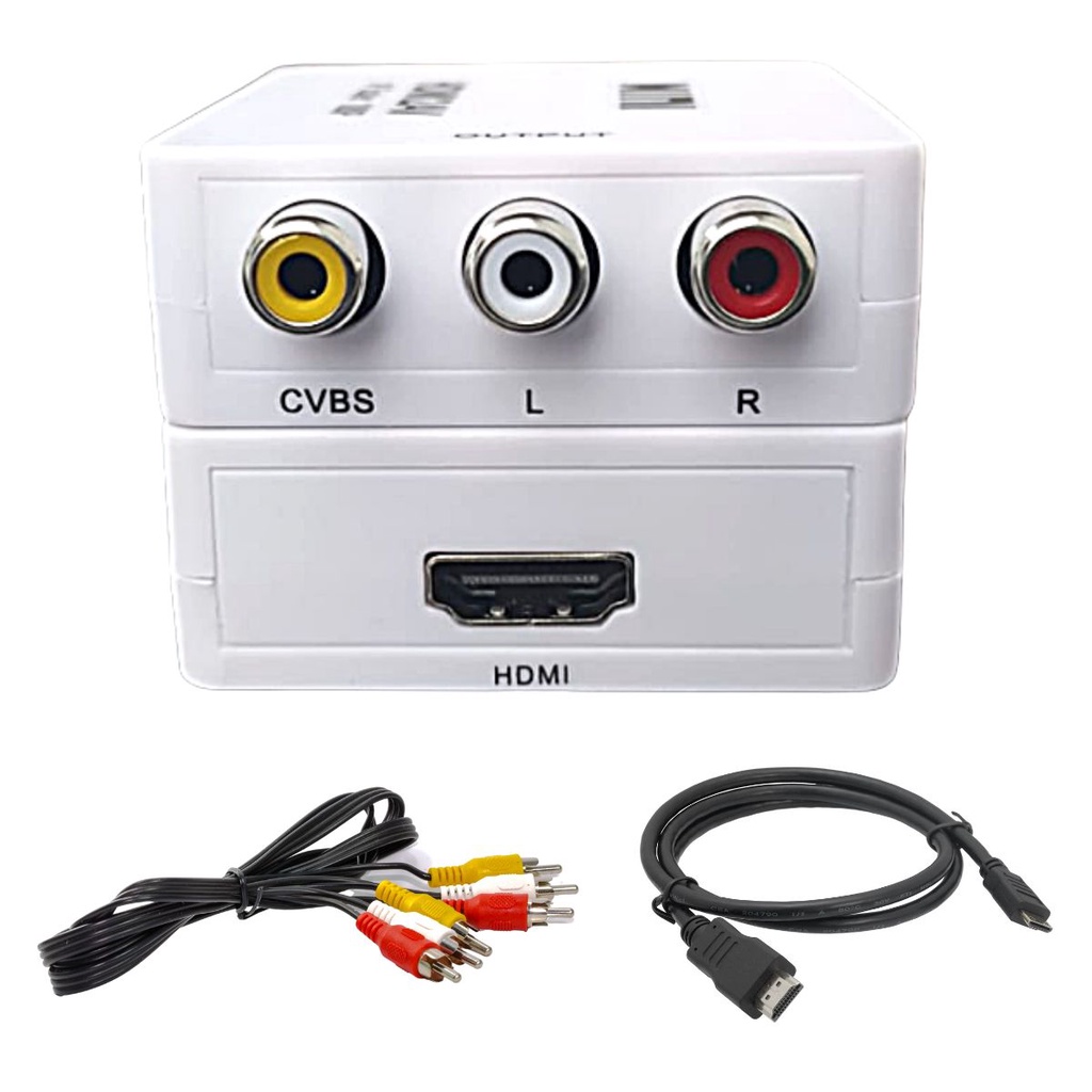 Kit Mini Adaptador Conversor Hdmi P/rca Tv Tubo Com Os Cabos - Desconto ...