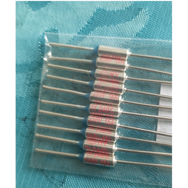 Kit C/10pcs Fusível Térmico Fusível 240°g 15a 250v
