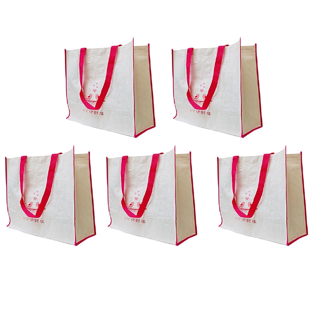Bolsa Ecobag Sacola de Ombro Ecologica Kit 5 Uni Compras Mercado Reutilizavel Reciclavel Multiuso