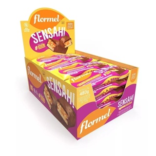 Barras Sensah Amendoim E Caramelo Zero Açucar 16 Un De 30g em Oferta na Shopee