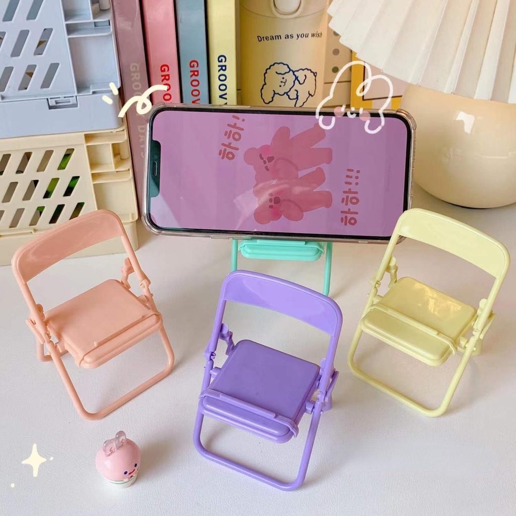 Suporte para smartphones Cadeira Pequena Forma Dobrável Criativo Mini Banco Decoração assistir