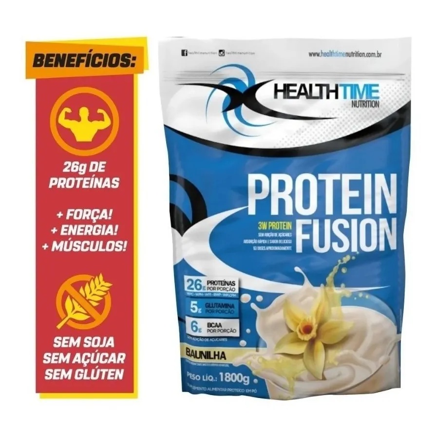 WHEY PROTEIN FUSION 3W - 1,8KG (26g DE PROTEINAS POR PORÇÃO)