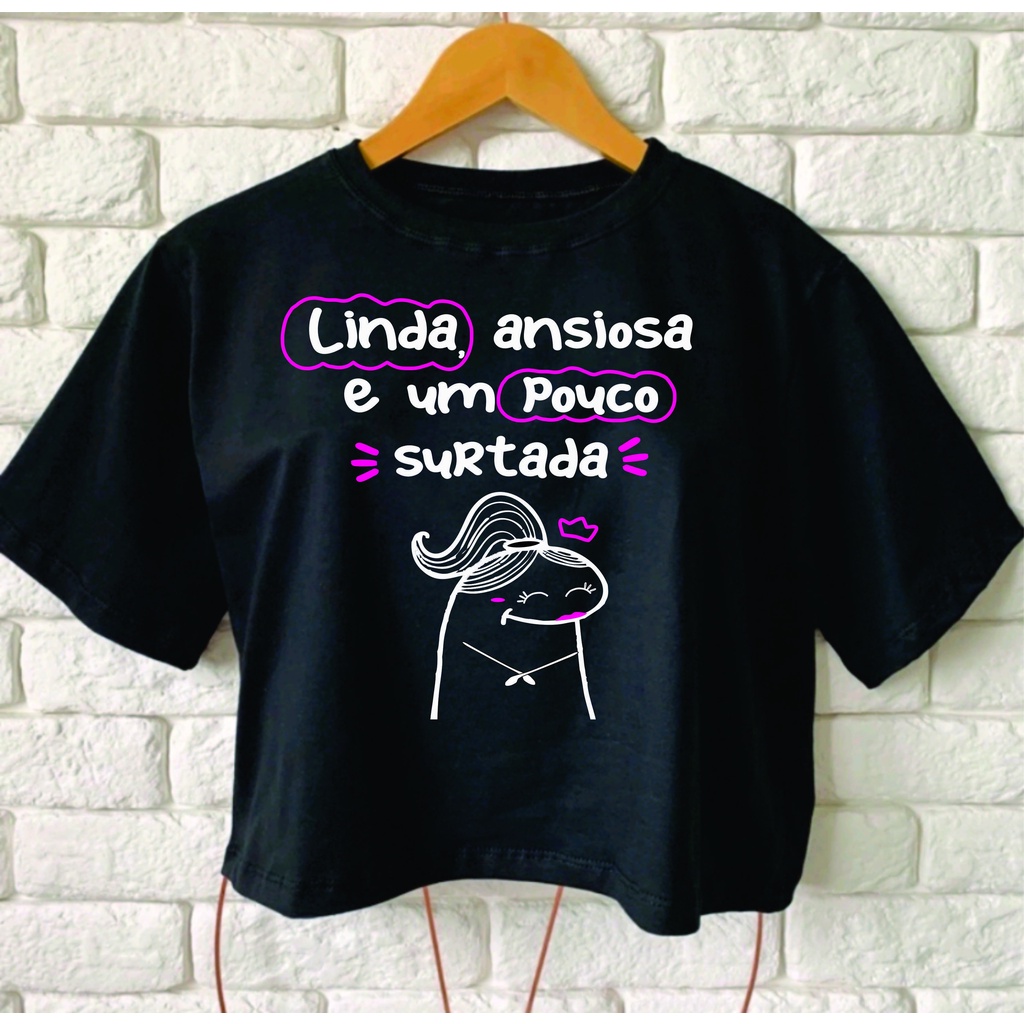 Blusa Cropped FLORK divertida e alegre dia das mães moda feminina plus size verão outono em Oferta na Shopee