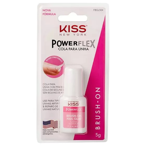 Cola Power Flex Com Secagem Rápida Para Unhas 3g - 5g Kiss New York