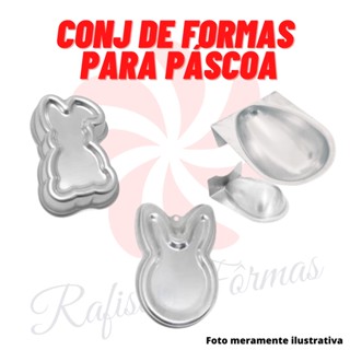 Conj De Formas Para Páscoa C/3 - Bolovo E Coelho