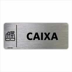 Placa Caixa - 8x20cm - Sinalização Indicação Setor Portas Loja Pagamento Dinheiro Empresa Comércio Escritório Sala