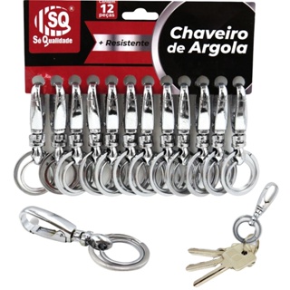 12 Chaveiros Argola Dupla Resistente Organizador De Chaves em Oferta na Shopee