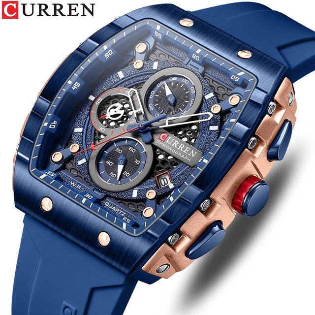 CURREN Relógio Masculino Marca Original Cronógrafo Multifuncional De Alta Qualidade Cinta De Silicone Moda Casual 8442 X