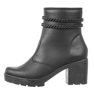 Coturno Tratorado Trançinhas Salto Médio Preto em Oferta na Shopee
