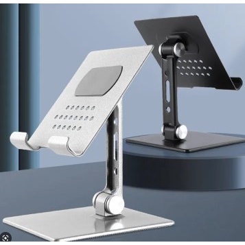 Suporte Universal Ajustável de Metal De Mesa P/ Celular Smartphone Tablet iPad iPhone