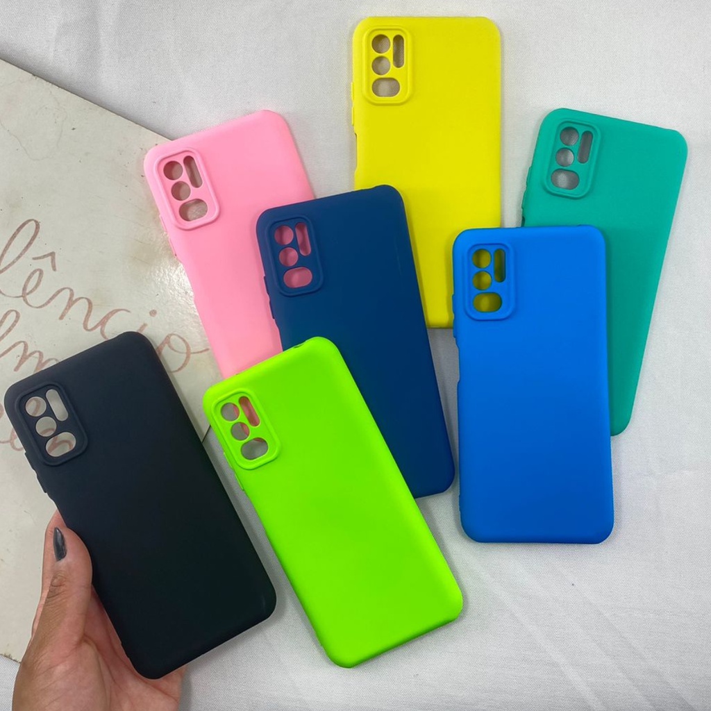 Capa Xiaomi Redmi Note 10 5G / Poco M3 Pro Silicone Aveludada Proteção Câmera Cores Capinha Custo Beneficio