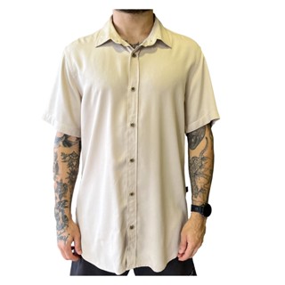 Camisa Masculina Manga Curta Social Lisa Viscose Unissex