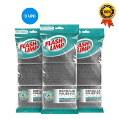 Esponja Poliester 3 Pcs Kit 3 Uni EP1416-3P-3UNI Flash limp