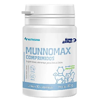 Nutrisana Munnomax 30 Comprimidos Suplemento Aminoácido para Cães e Gatos Mundo Animal em Oferta na Shopee