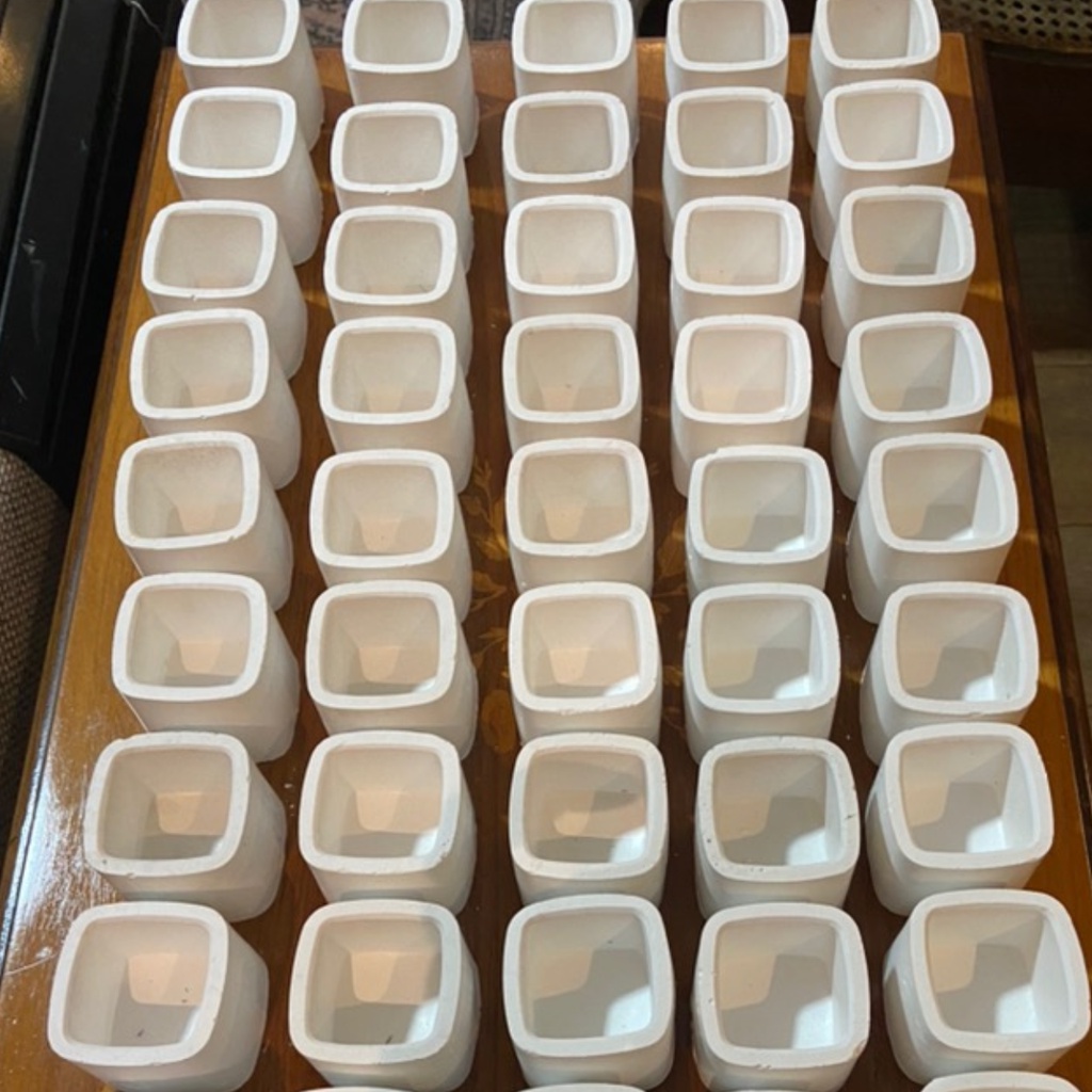 50 Mini Vasos de Gesso - Suculentas e Velas - Quadrado em Oferta na Shopee