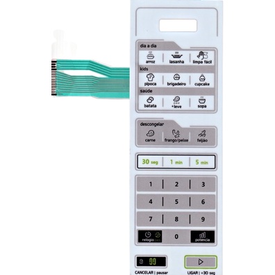 MEMBRANA TECLADO PARA MIDEA MTFB 41 MTFB 42 27,9X9,5 CM BRANCA