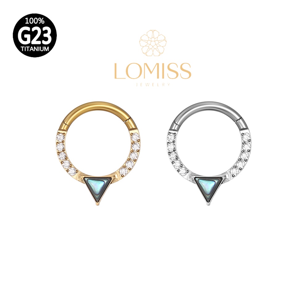Piercing Septo, Rook, Conch, Nariz Argola TitÂnio G23 Pvd Segmento Articulado ZircÔnia《Lomiss  piercing》 em Oferta na Shopee