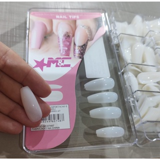 MC com 500 unidades Postiças M&C Unhas Bailarina Sapatilha Alongamento Manicure em Oferta na Shopee