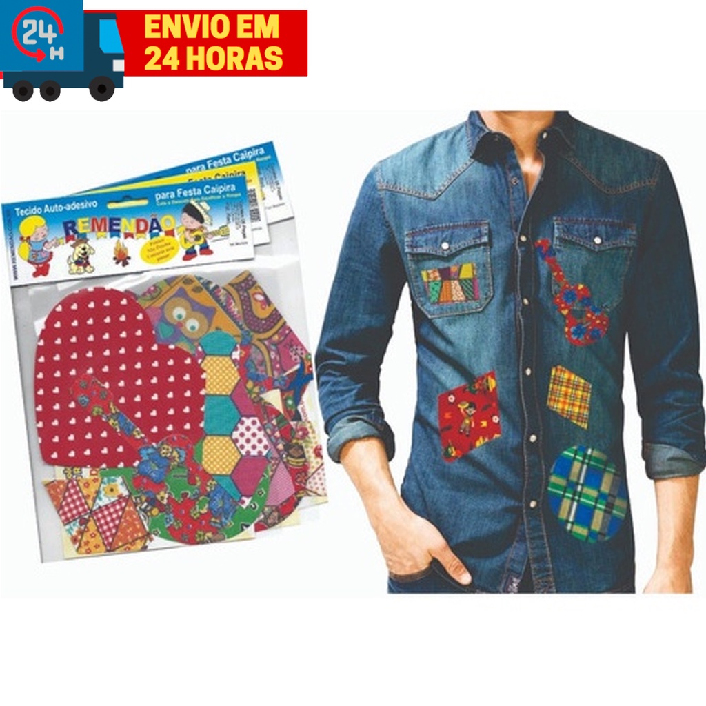 Enfeite Remendo Junino Adesivado Para Roupa Fantasias e Festa Junina