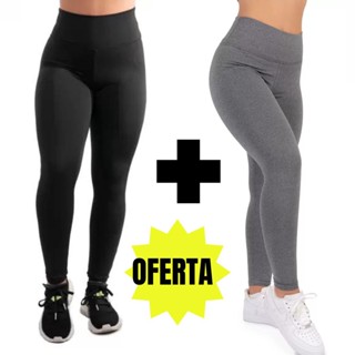 KIT 2 Calça Legging Feminina Fitness Academia Básica Levanta Bumbum Cintura Alta Roupas Femininas