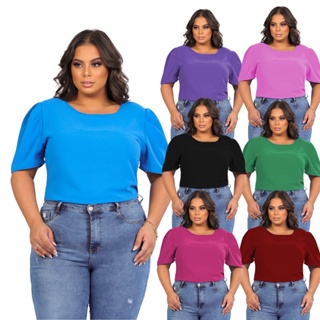 Blusa Blusinha Plus Size Manga Princesa Bufante Soltinha Feminina em Oferta na Shopee