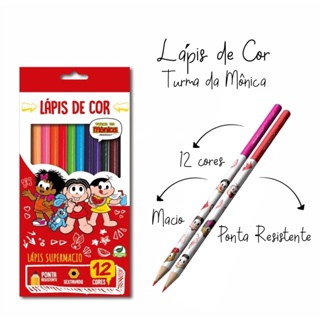 Lápis De Cor Turma Da Mônica 12 Cores - LYKE em Oferta na Shopee