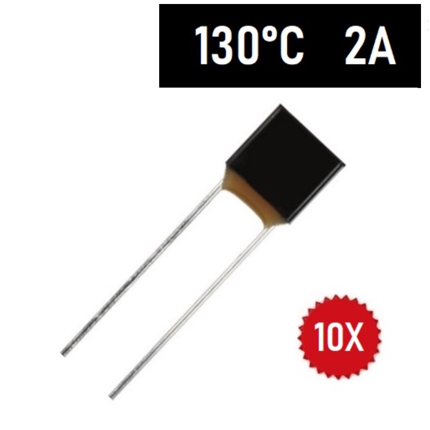 10 Fusível Térmico 2A 130 Graus 130C 130°C 250V Ventilador