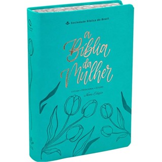 A Bíblia da Mulher | Compacta | NAA | Capa Luxo Turquesa