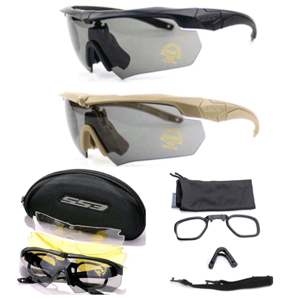 ESS Crossbow 3 Lentes Óculos Táticos De Ciclismo De Proteção Airsoft e Paintball