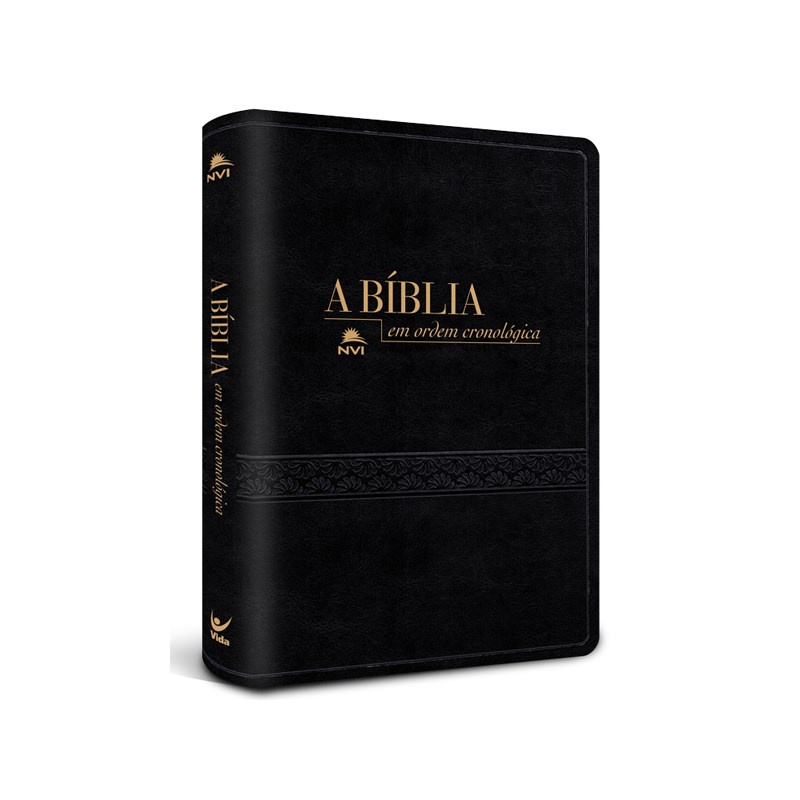 Bíblia em Ordem Cronológica | NVI Letra Normal | Capa Luxo Preta Textura