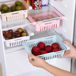 Gaveta Retrátil Multiuso para Geladeira Cesto - Organizador Extensível Plástico Porta Geladeira Gaveta