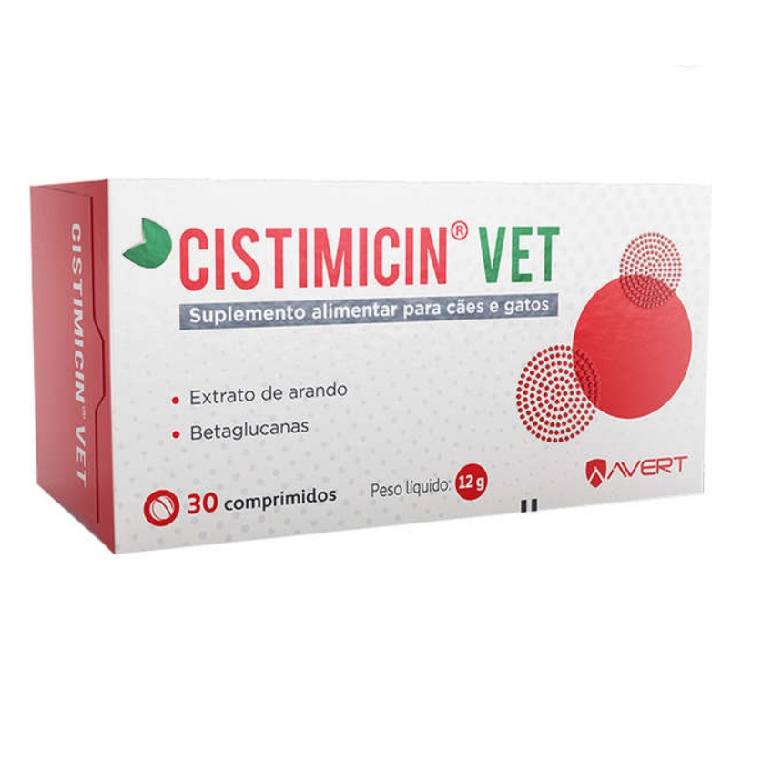 Cistimicin Vet 30 Comprimidos Suplemento Vitamínico para Cães e Gatos Avert