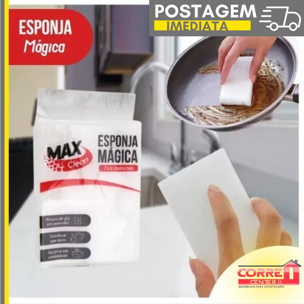 Esponja Mágica Branca Tira Manchas 10x6x2cm CLINK