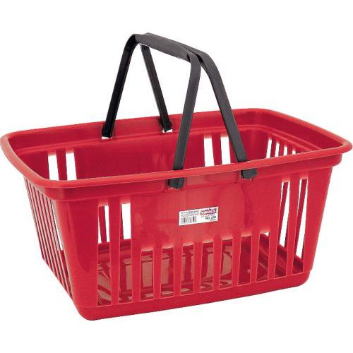CESTA DE MERCADO C/ ALCA PLASTICA 21,4L VERMELHA