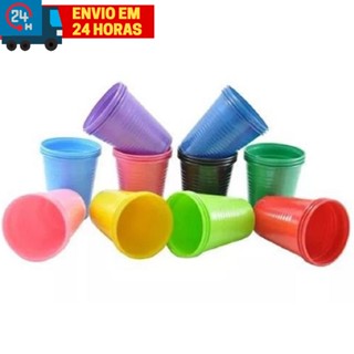 Copo Descartável 200ml Festa Aniversario Colorido e Neon 50 Unidades