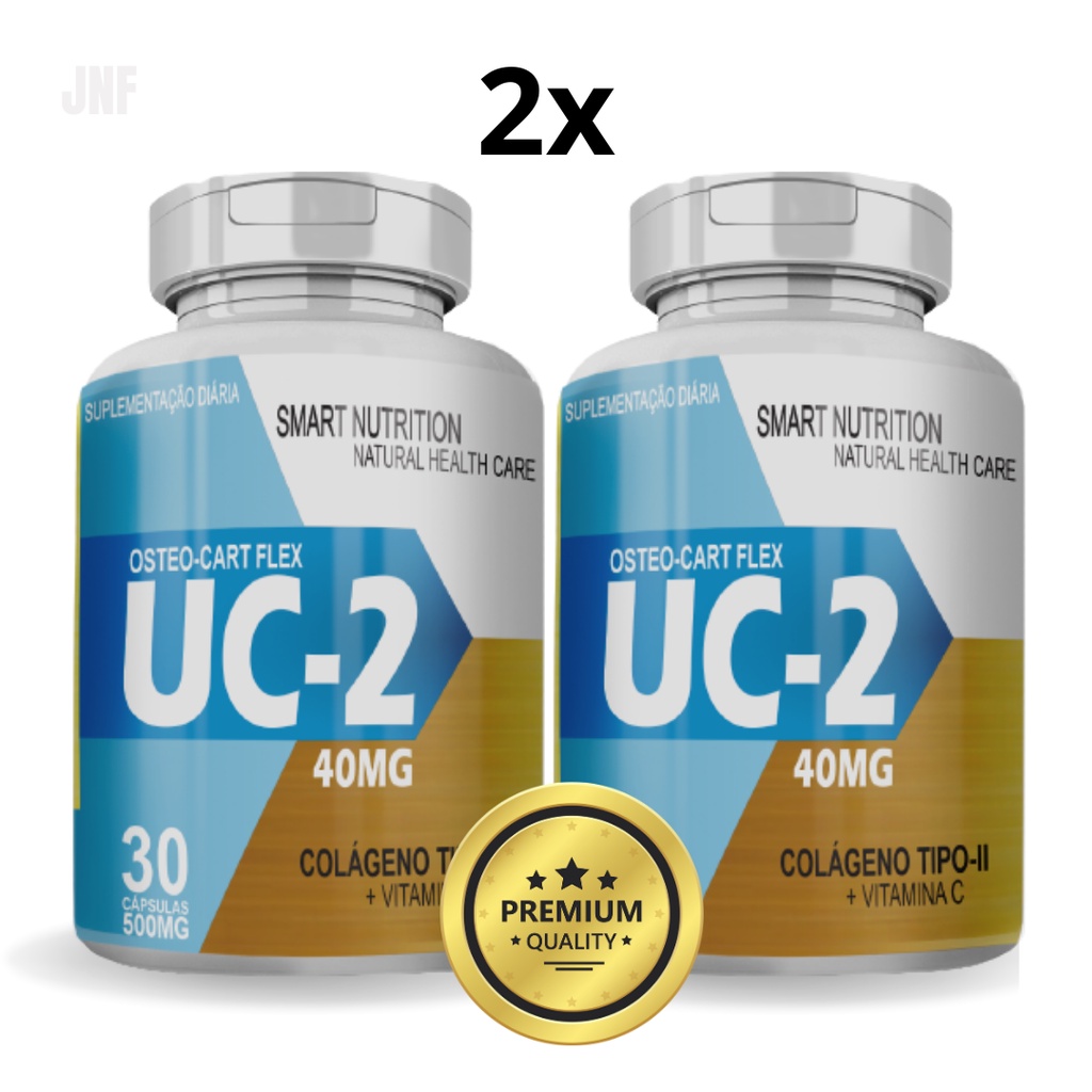 2X Colageno Tipo 2 Uc 40mg 60 Cáps 500mg Produto Premium