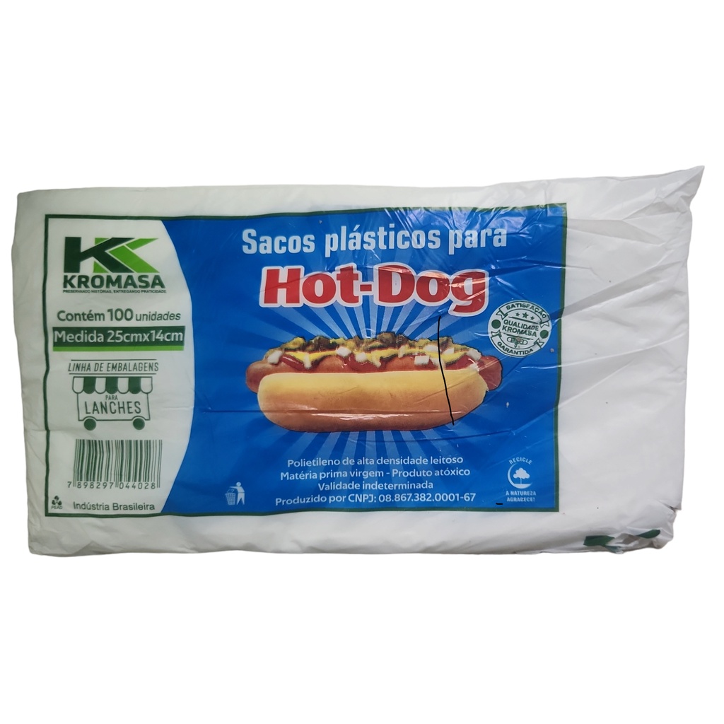Saco Plástico para HOT DOG   KROMASA em Oferta na Shopee