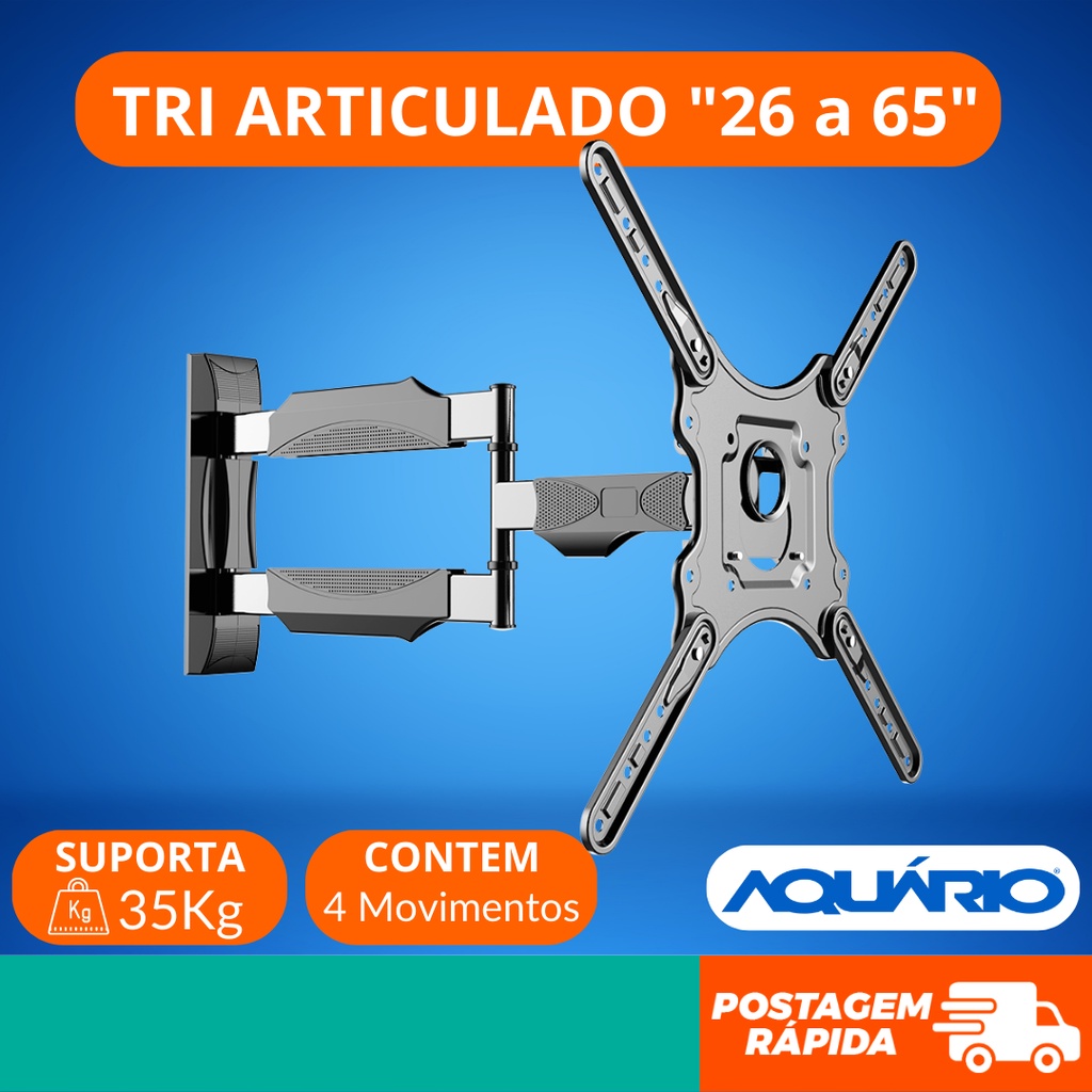 PROMOÇÃO LANÇAMENTO!!! - Suporte Articulado para Tv Até 65 Polegadas Aquário SAV-4403 em Oferta na Shopee