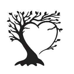 Adesivo De Parede Decorativo  Árvore Forma Em Coração