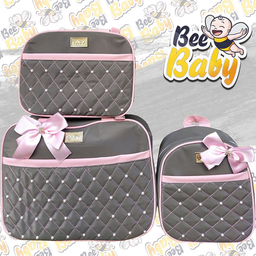 Kit Bolsas Maternidade de Pérola Para Bebê Menina e Menino Bee BABY