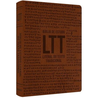 Bíblia de Estudo Literal do Texto Tradicional | LTT | Capa Luxo Marrom em Oferta na Shopee
