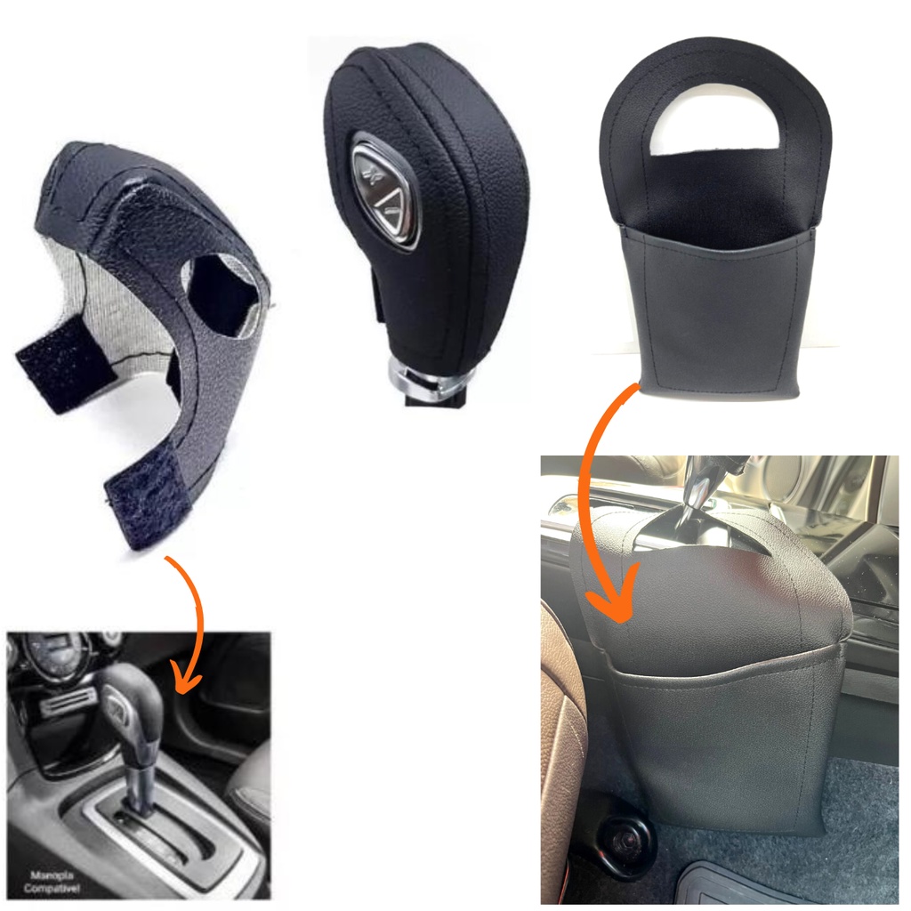 Kit Capa Courvin Câmbio Automático Powershift Ford Focus Se + Lixo Lixeira Organizador Para Carro 2014 2015 2016 2017 2018