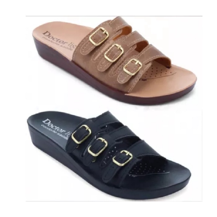Chinelo Feminino Doctor Light ou Terapia dos Pes Conforto Saude Anabela P/ Esporao Relaxante De Dores - Nb02 NB03 NB 06