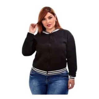 Jaqueta Bomber Plus Size Blusa Feminina Com Ziper Jaquetinha Inverno