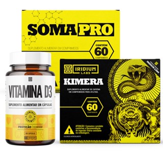 Kit Termogênico Kimera Thermo e Soma Pro ZMA Pré Hormonal e Vitamina D3 2.000ui - Iridium Labs